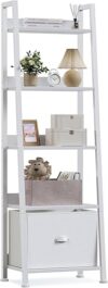 Furologee 5-Tier Ladder Shelf with Drawer