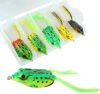Jeoronuly 5Pcs Topwater Frog Lures with Box