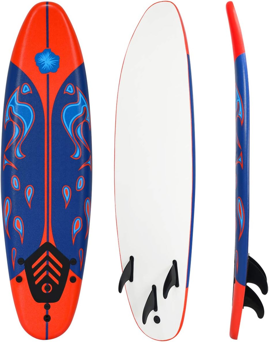 Giantex 6' Foam Surfboard with Removable Fins