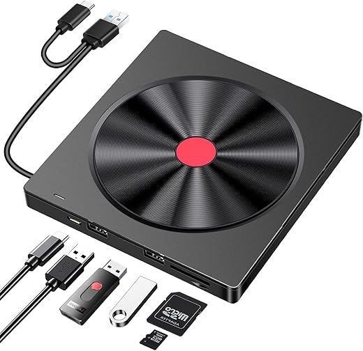 hyripe 6-in-1 USB 3.0 External CD/DVD Drive