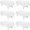 BRILLMAX 6 Pack White Tablecloths for 6ft Tables