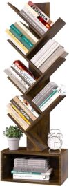 6-Shelf Retro Tall Wood Bookcase