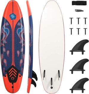 GYMAX 6' Surfboard with Fins & Leash