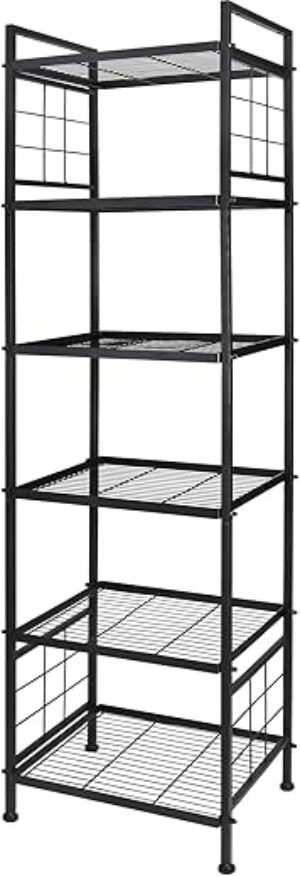 GIOTORENT 6-Tier Metal Storage Shelf, Black