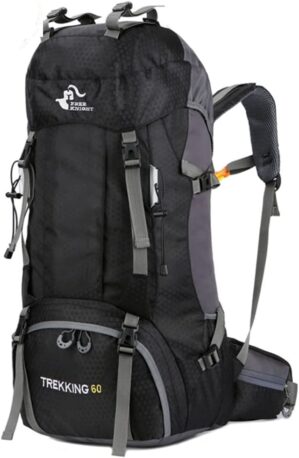 Bseash 60L Waterproof Hiking Camping Backpack with Rain Cover