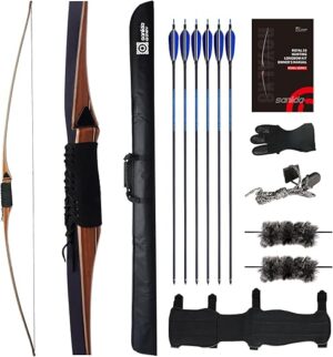 sanlida 68” Royal X8 Traditional Wooden Longbow Kit