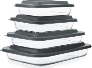 M MCIRCO 8-Piece Glass Baking Dish Set with Lids
