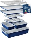 BAKKENMASTER 8-Piece Stackable Ceramic Bakeware Set