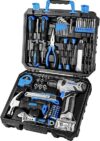 DEKOPRO 8V Blue Cordless Drill, 126-Piece Home Tool Kit