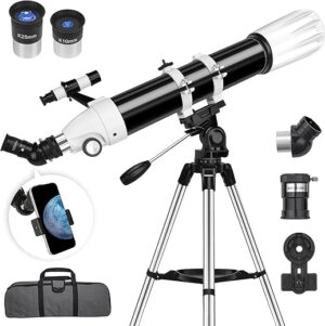 Hawkko 90mm High Powered Refractor Telescope