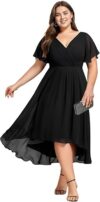 Ever-Pretty A Line Ruched V Neck Dress