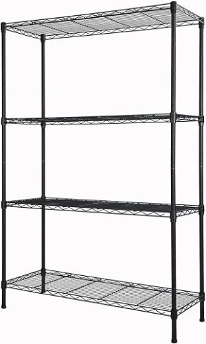 Soywey Adjustable 4-Shelf Metal Storage Rack