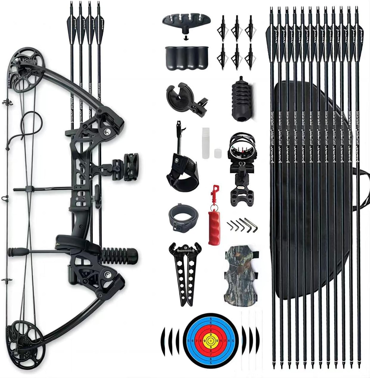 PANDARUS Adjustable Compound Bow 0-70 Lbs with Accessories