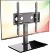 KAMIWI Adjustable Swivel TV Stand with Glass Base