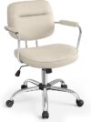 VASAGLE Adjustable Synthetic Leather Office Chair, Beige