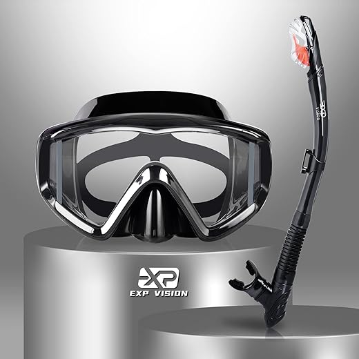 EXP VISION Adult Snorkel Set with Anti-Fog Mask
