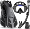 Ubekezele Adult Snorkel Set with Mask, Fins, Bag