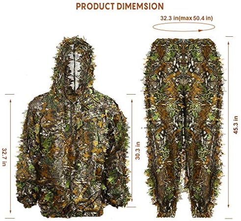 Amoper 3D Leafy Hooded Camouflage Hunting Suit - Image 3