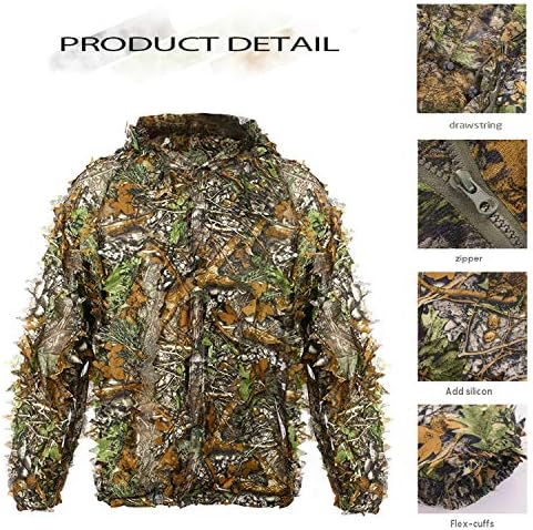Amoper 3D Leafy Hooded Camouflage Hunting Suit - Image 4