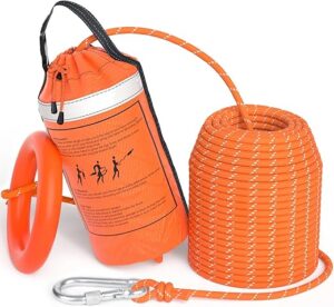 AnKun Water Rescue Throw Bag with 50/70/98FT Length of Rope in 3/10In Tensile Strength Rated to 1844lbs, Emergency Rescue Rope for Kayaking, Boating, Fishing, Rafting, High Visibility Safety Equipment