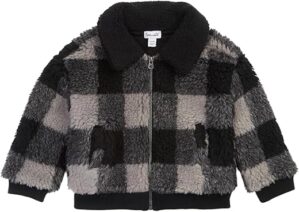 Splendid Fuzzy Plaid Bomber Jacket