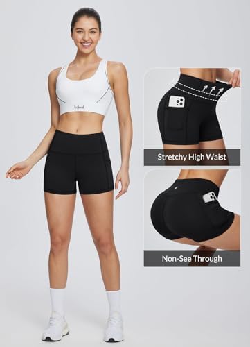 BALEAF Women's High Waist Biker Shorts with Pockets - Image 3