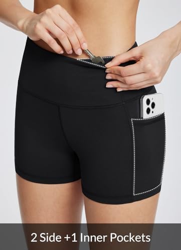 BALEAF Women's High Waist Biker Shorts with Pockets - Image 4
