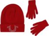 True Religion Beanie Hat and Touchscreen Glove Set
