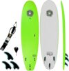 KONA SURF CO. Beginner Soft Surfboard with Fins and Leash