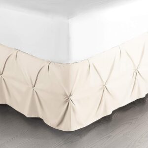 Nestl Beige Cream Queen Pinch Pleat Bed Skirt