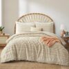 Oli Anderson Beige King Tufted Geometry Comforter Set