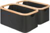 efluky Black Collapsible Fabric Storage Baskets