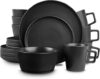 Stone Lain Black Matte Coupe Dinnerware Set, 4-Piece