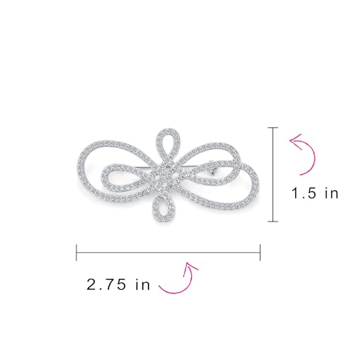 Bling Jewelry Statement Pave Wedding Bridal Brooch Pin - Image 4