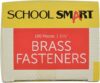 School Smart Brass Plated Fasteners, 1.5 inch, 100ct