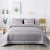 Andency California King Grey Quilt Set, 3 Pieces