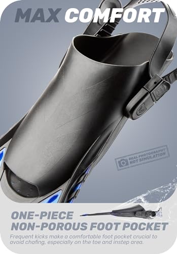 CAPAS Adjustable Travel Size Snorkel Swim Fins - Image 5