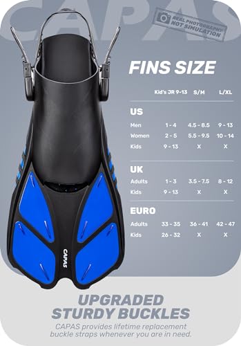 CAPAS Adjustable Travel Size Snorkel Swim Fins - Image 2