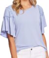 CeCe Ruffle-Sleeve Top