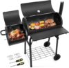 HaSteeL Charcoal Grill with Offset Smoker, Outdoor BBQ Grill