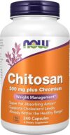 NOW Chitosan 500 Mg Plus Chromium Capsules