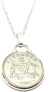 OCC Old Coin Cufflinks Cinch Pendant 1963 Australian Sixpence Necklace