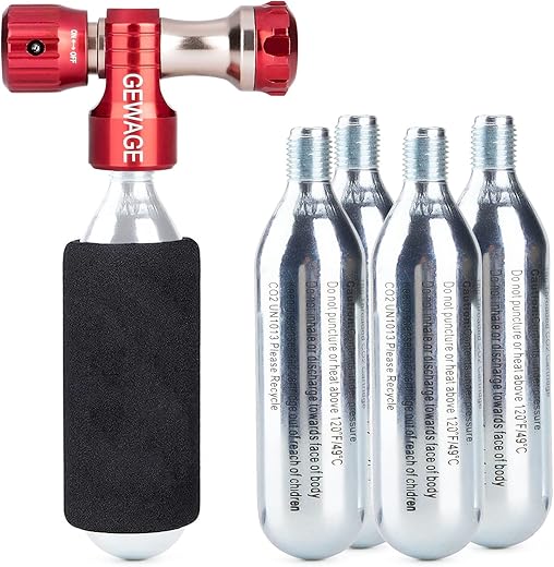 GEWAGE CO2 Bike Pump with 4 Cartridges
