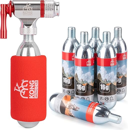 KONG MING CAR CO2 Inflator Kits with Cartridges for Bike Tires