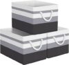 StorageTastic Collapsible Grey Storage Bins, 3-Pack