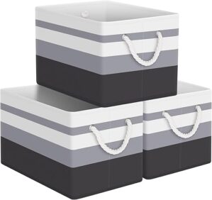 StorageTastic Collapsible Grey Storage Bins, 3-Pack