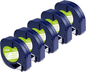 Label KINGDOM Compatible DYMO LetraTag White Paper Tape