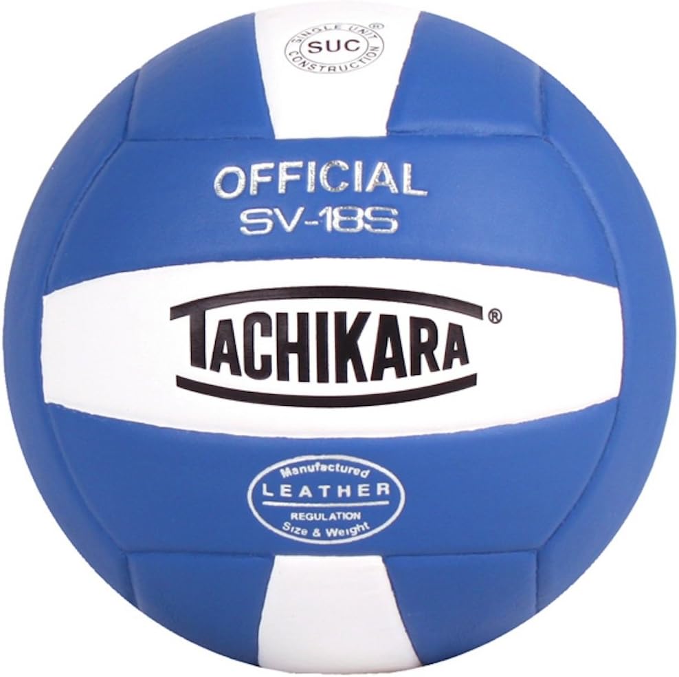 Tachikara Composite Leather Volleyball, Royal-White