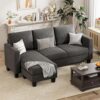 VICTONE Convertible L-Shaped Sofa with Ottoman