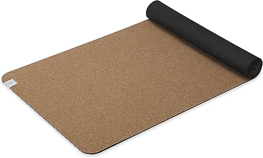 Gaiam Cork Yoga Mat - Non-Slip, Sweat-Resistant